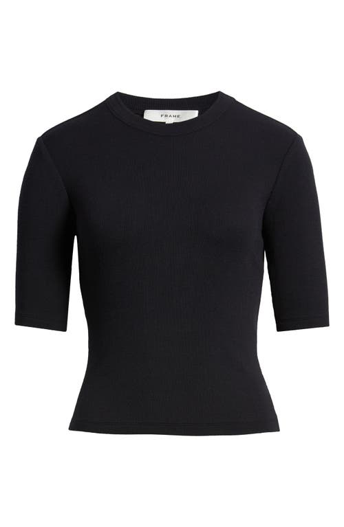 Frame Rib Crewneck T-shirt In Black