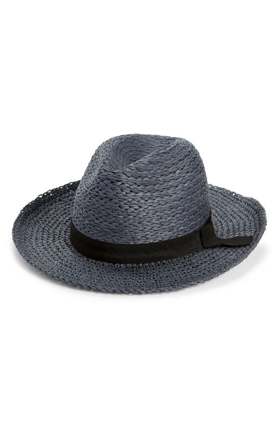 Shop Nordstrom Mixed Media Panama Hat In Navy Combo