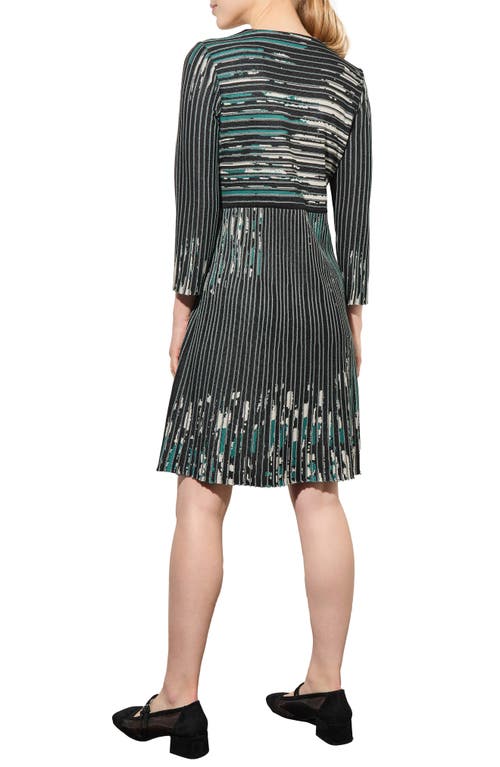 Shop Ming Wang Stripe Jacquard Sweater Dress In Black