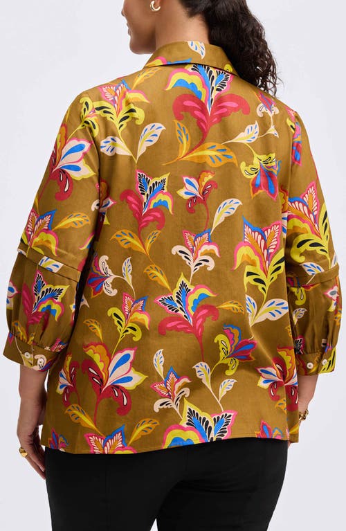 Foxcroft Frankie Floral Wrinkle Resistant Top In Multi