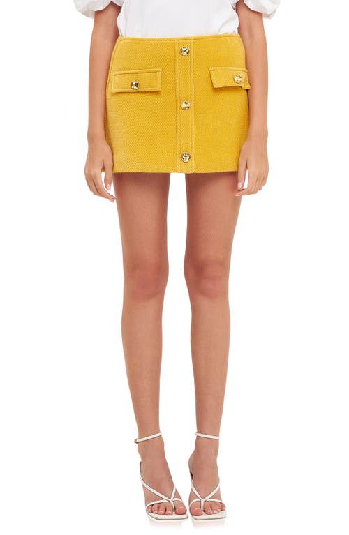 Bouclé Miniskirt in Yellow