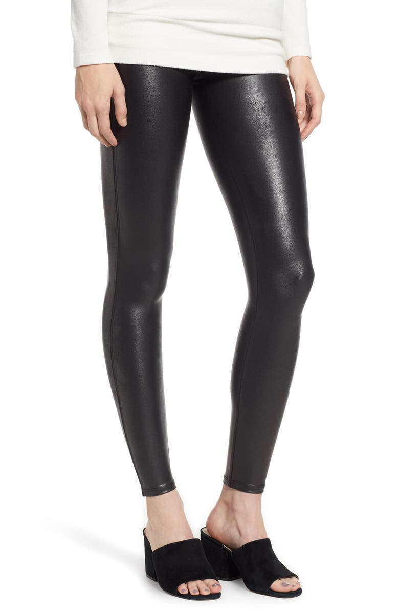SPANX<SUP>®</SUP> Faux Leather Leggings, Main, color, 001