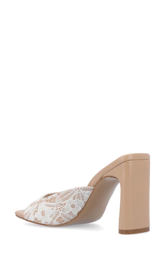 Shop Journee Collection Daivia Lace Block Heel Sandal In Tan