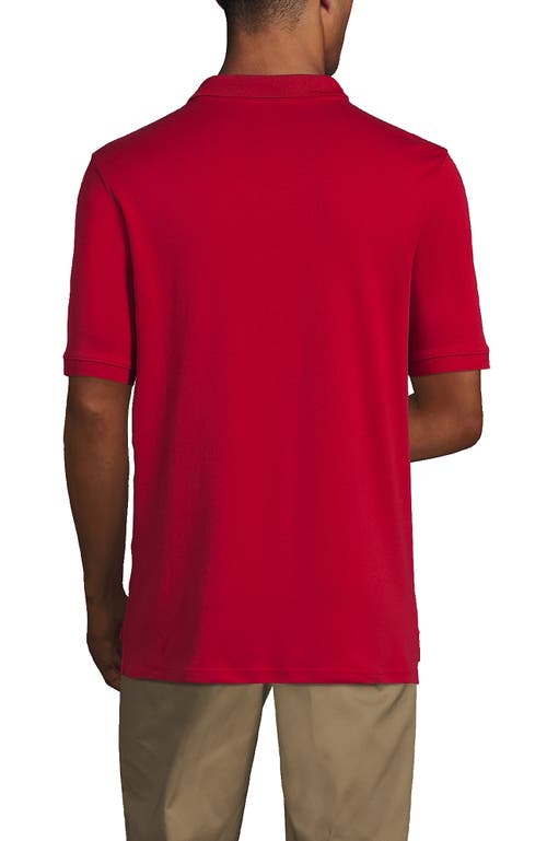 Shop Lands' End School Uniform  Long Sleeve Interlock Polo Shirt In Red