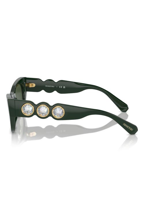 Shop Swarovski 53mm Pillow Sunglasses In Dark Green