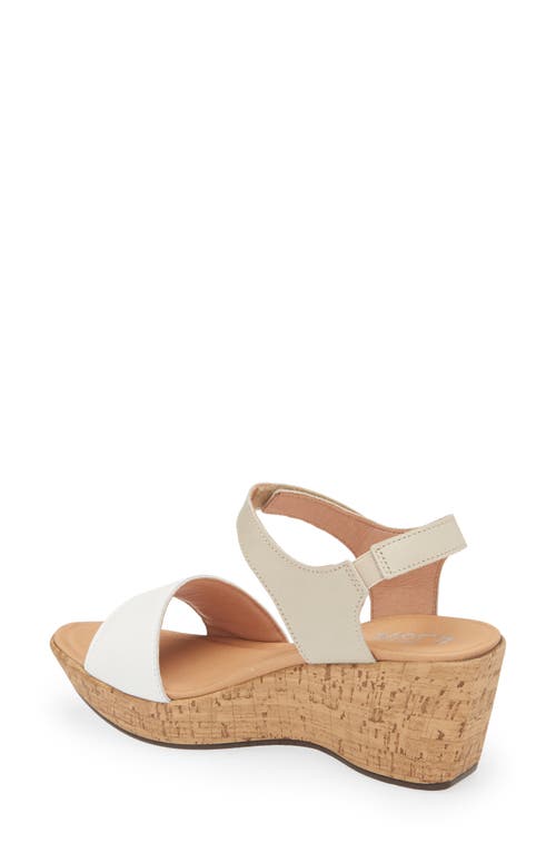 Naot Summer Platform Wedge Sandal In Soft White/soft Ivory Leather
