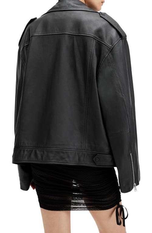 Shop Allsaints Daylen Leather Biker Jacket In Black