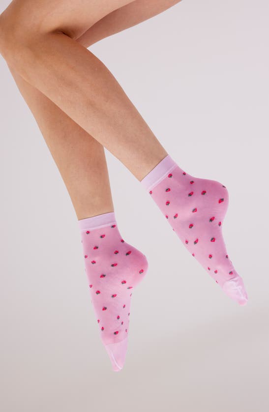 Shop Pretty Polly Strawberry Anklet Socks In Pink
