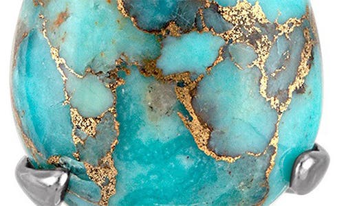 Fzn Sterling Silver Turquoise Drop Earrings In Silver/turquoise