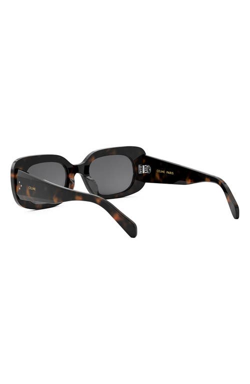 Celine Bold 3 Dots 51mm Rectangular Sunglasses In Dark Havana/smoke