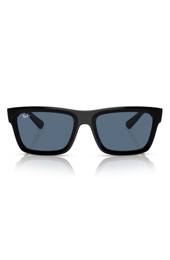 Shop Ray Ban Ray-ban Warren 57mm Rectangular Sunglasses In Black Blue