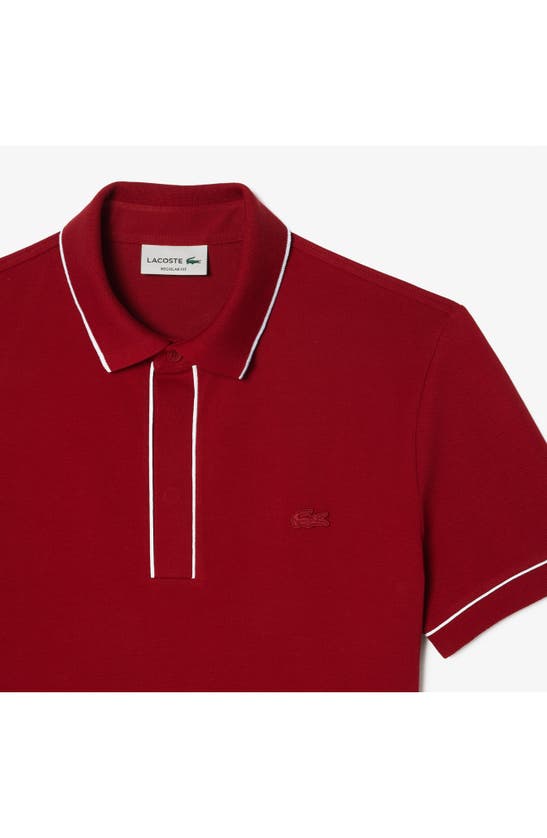 Lacoste Regular Fit Tipped Piqué Polo In Ixx Ora
