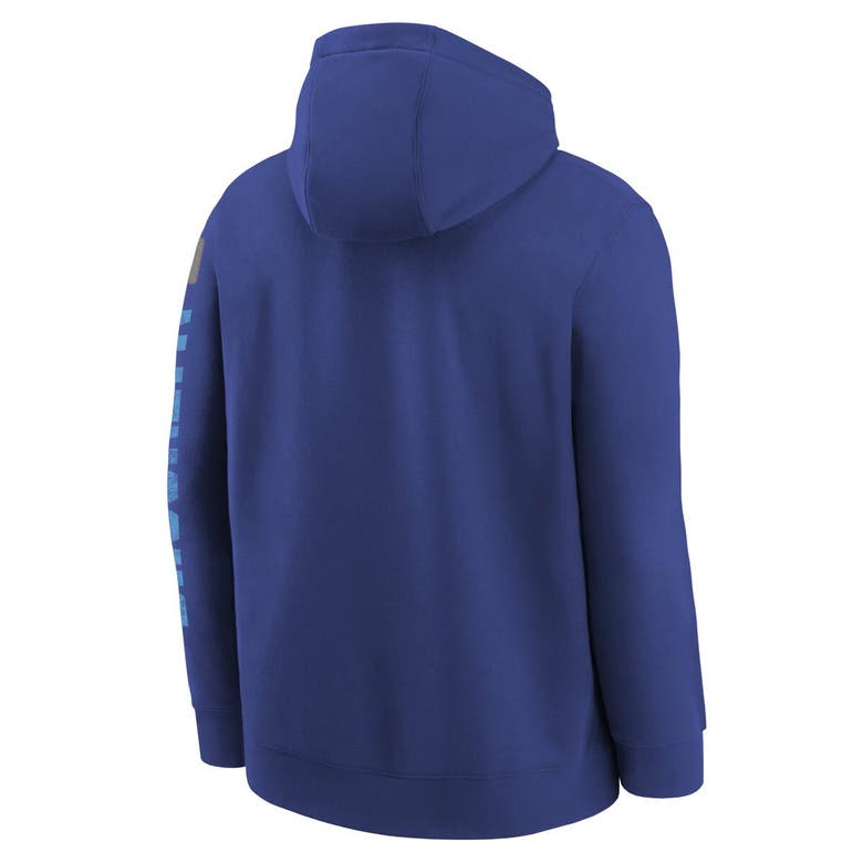 Shop Nike Youth  Royal Brooklyn Dodgers Cooperstown Collection Splitter Club Fleece Pullover Hoodie