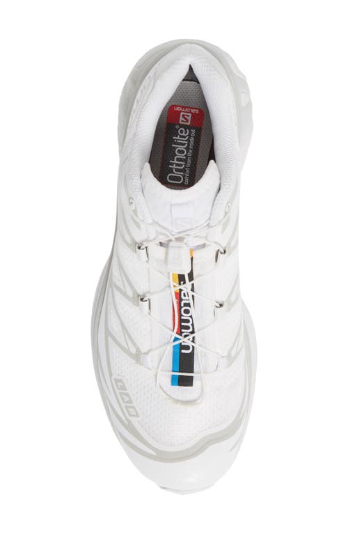 Salomon Gender Inclusive Xt-6 Sneaker In White/white/lunar Rock