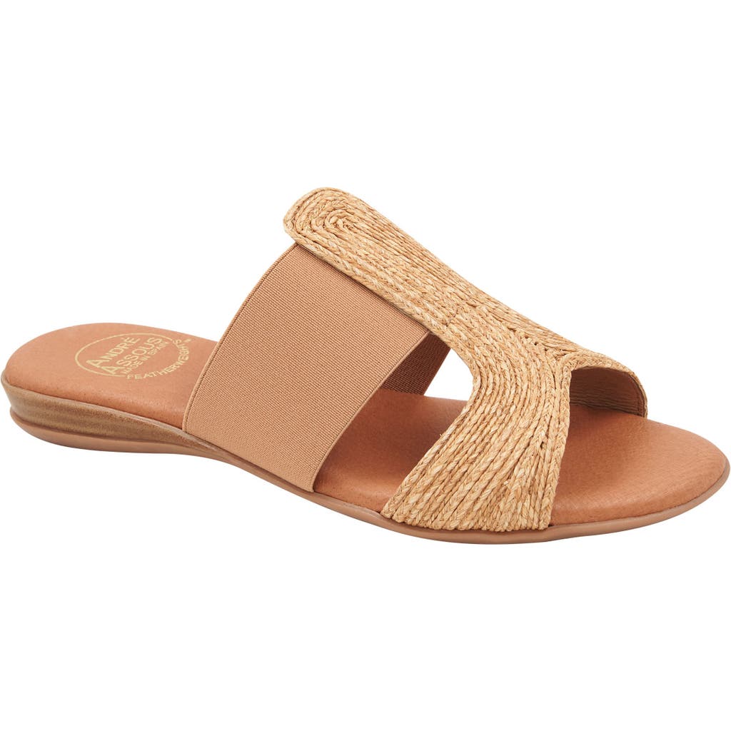 Andre Assous André Assous Noor Raffia Slide Sandal In Brown