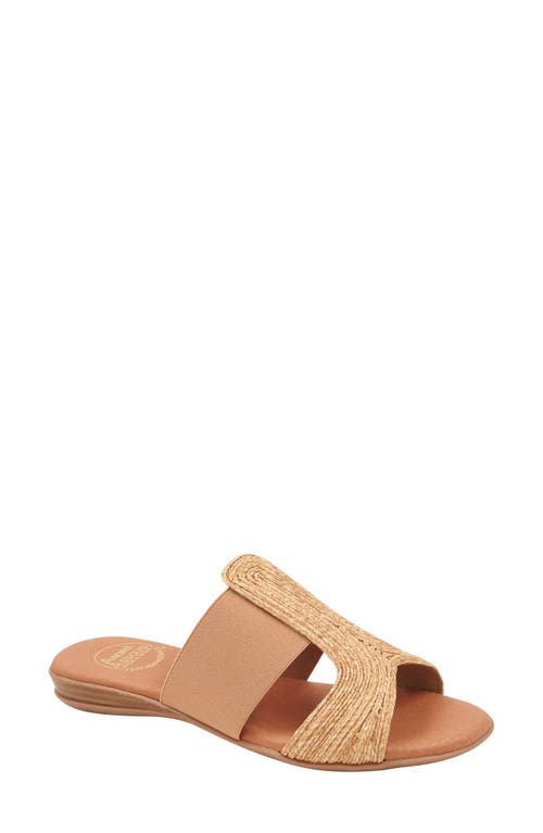 André Assous Noor Raffia Slide Sandal Beige/Beige at Nordstrom