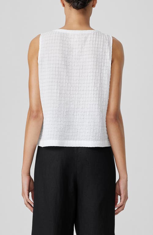 Shop Eileen Fisher Jewel Neck Organic Cotton Vest In White