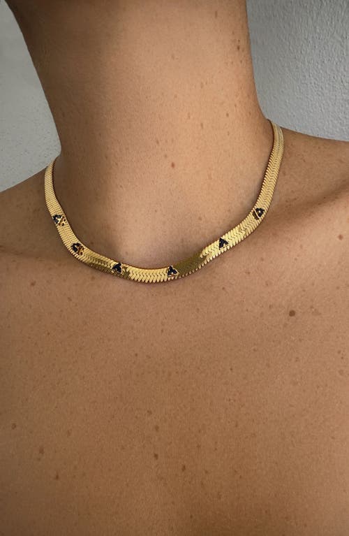 St. Moran Gemstone Snake Chain Necklace In Sapphire