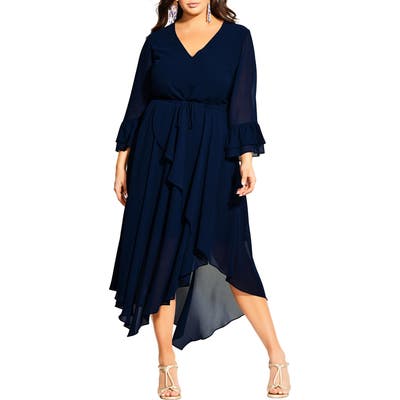 Plus Size City Chic Hidden Treasure Dress, Blue