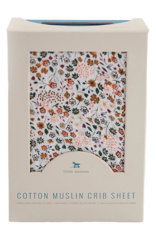 little unicorn Cotton Muslin Crib Sheet in Pressed Petals at Nordstrom