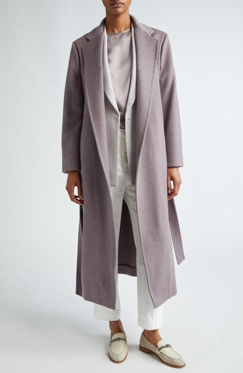 Eleventy Virgin Wool Felt Belted Coat In Viola