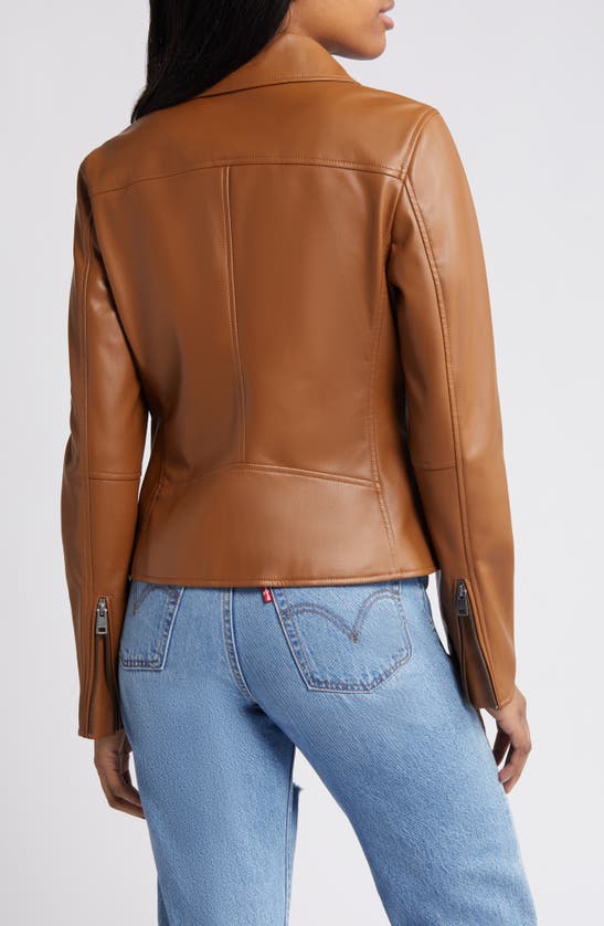Shop Levi's Racer Faux Leather Jacket In Toffee