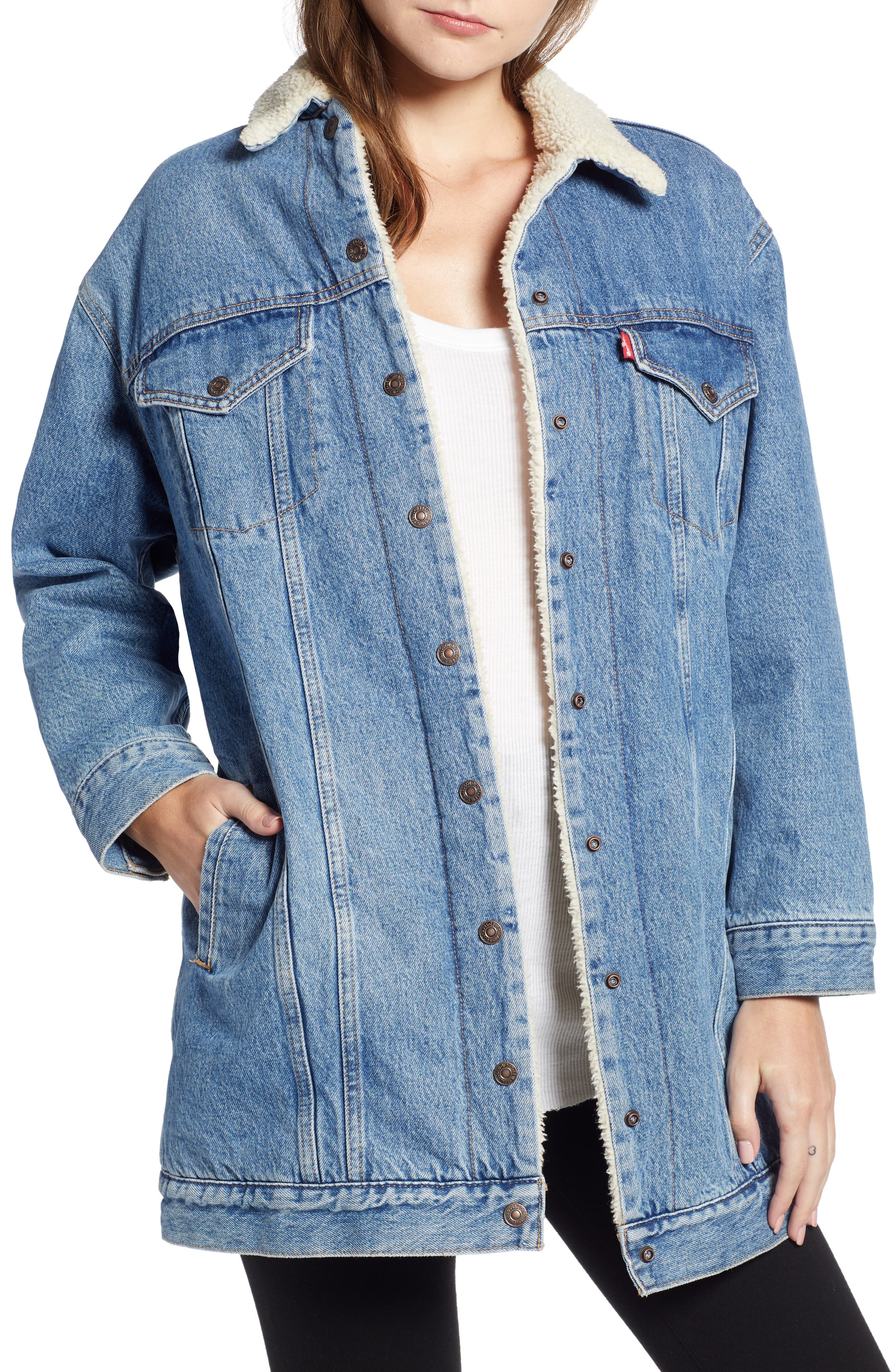 levis denim jacket wool collar