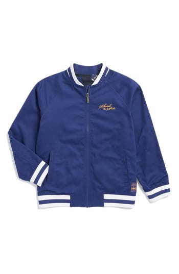 Scotch & Soda Kids' Reversible Bomber Jacket In Navy