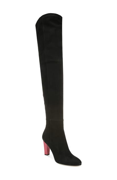 Diane Von Furstenberg Deana Over The Knee Boot In Black/ Red