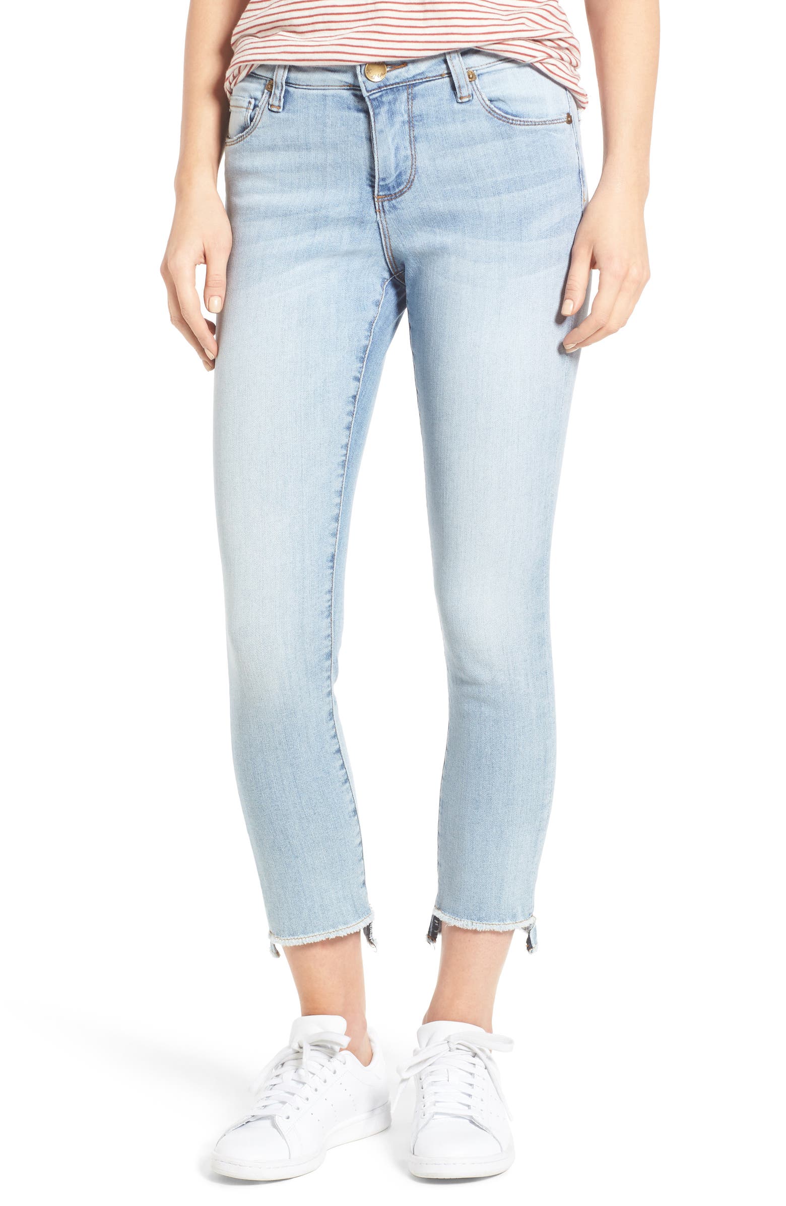 KUT from the Kloth Reese Uneven Hem Straight Ankle Jeans (Celebratory ...
