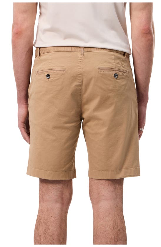 Shop Psycho Bunny Diego Flat Front Stretch Cotton Chino Shorts In Tannin