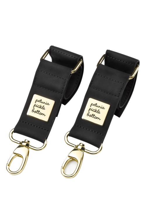 Petunia Pickle Bottom Faux Leather Valet Stroller Clips in Black/rose