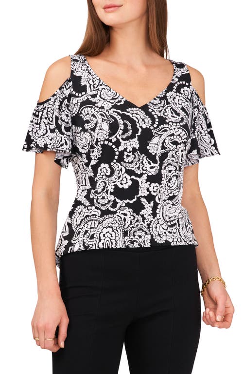 CHAUS CHAUS PRINT COLD SHOULDER TOP 