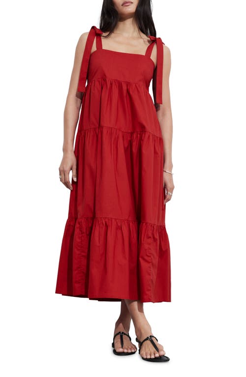 Shop & Other Stories Tiered Cotton Sundress In Red