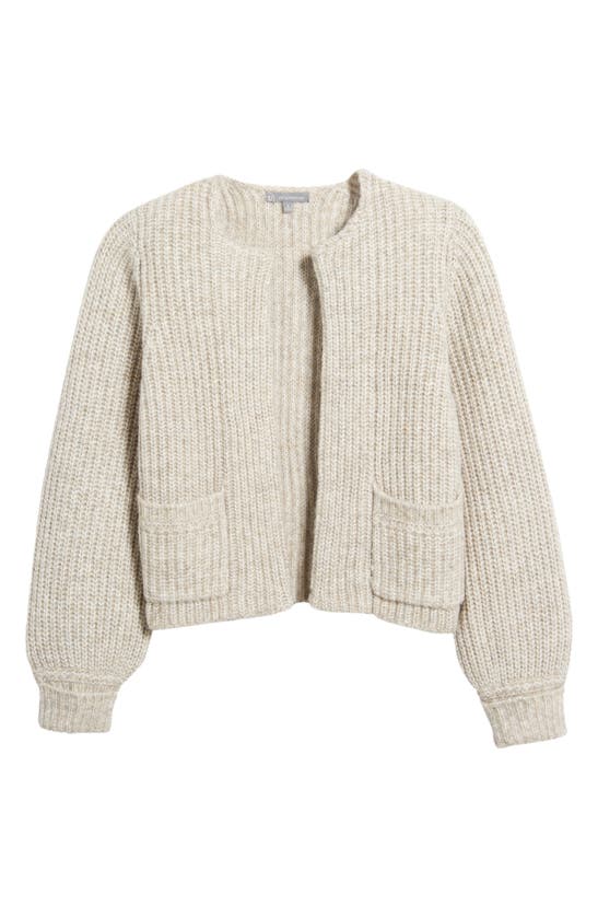Wit & Wisdom Marled Blouson Sleeve Cardigan In Heather Mocha