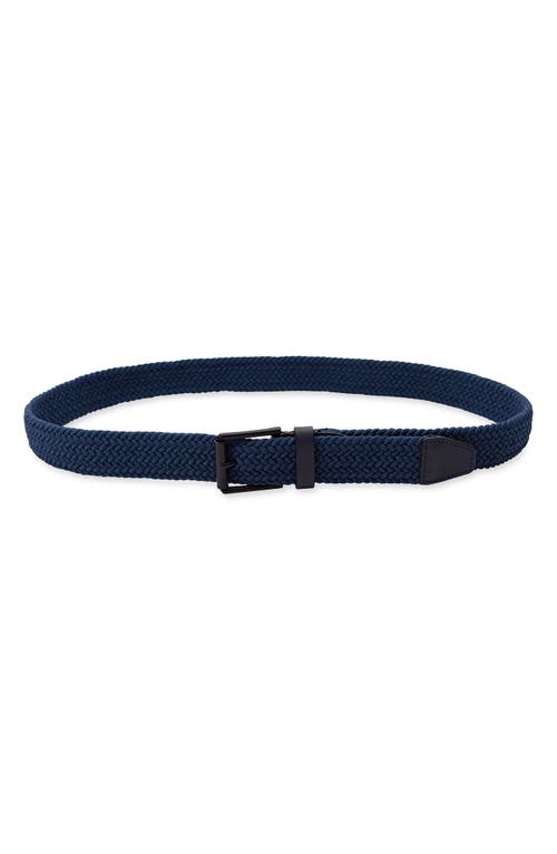 Cole Haan Tubular Stretch Web Belt In Navy