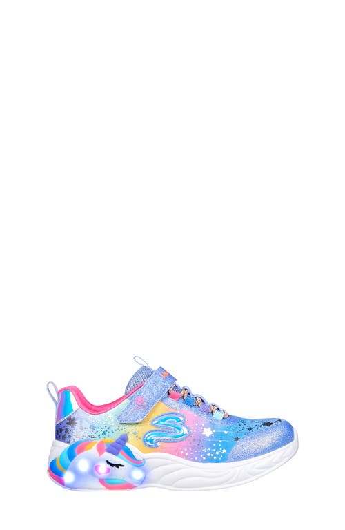 Shop Skechers S-lights Unicorn Dreams Glitter Sneaker In Blue/multi