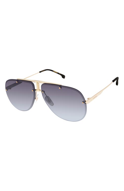 Carrera Eyewear 65mm Gradient Oversize Aviator Sunglasses In Black Gold/dark Grey Sf