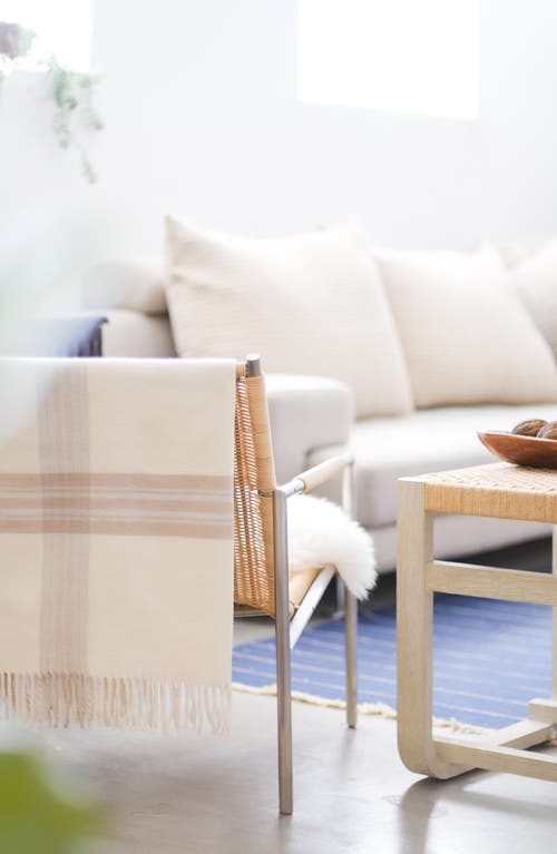 Pom Pom At Home Geneva Throw Blanket In Ivory/taupe