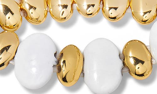 Brook & York Brook And York Monterey Set Of 3 Beaded Bracelets In Gold/ White