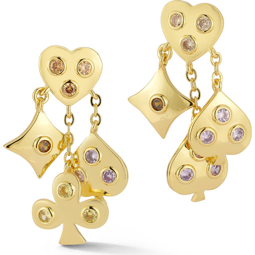 Sphera Milano Cz Suits Drop Earrings In Gold