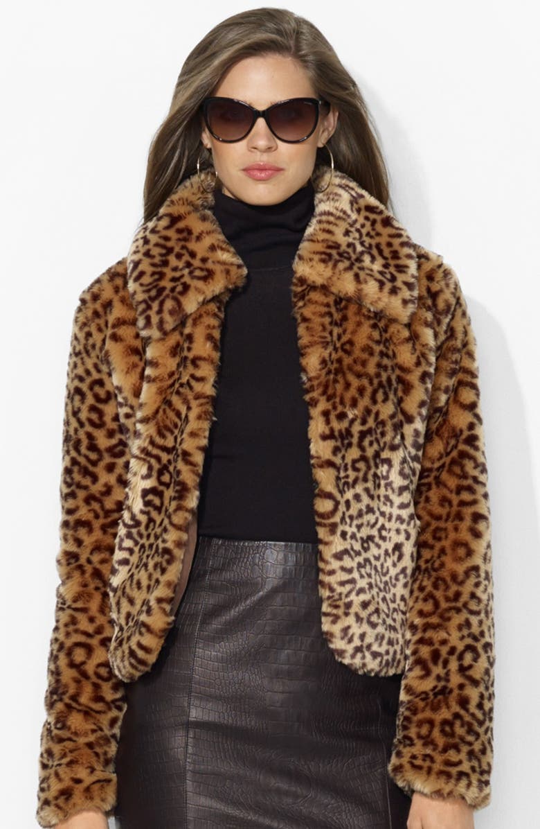 Lauren Ralph Lauren Leopard Print Faux Fur Jacket | Nordstrom