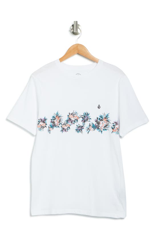 Volcom Parables Pprinted Crew Neck T-shirt In White