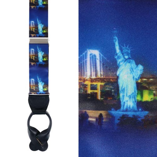 TRAFALGAR TRAFALGAR LIBERTY NEW YORK CITY SKYLINE SILK BUTTON END SUSPENDERS 