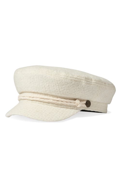 Fiddler Cap in Off White Boucle