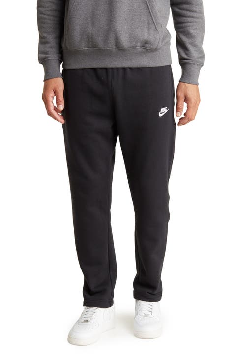 Nike Mens Fleece Tapered Club Swoosh Sweatpants Black/Silver XX-Large