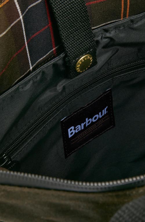 Barbour Field Water Resistant Waxed Cotton Backpack In Olive/black