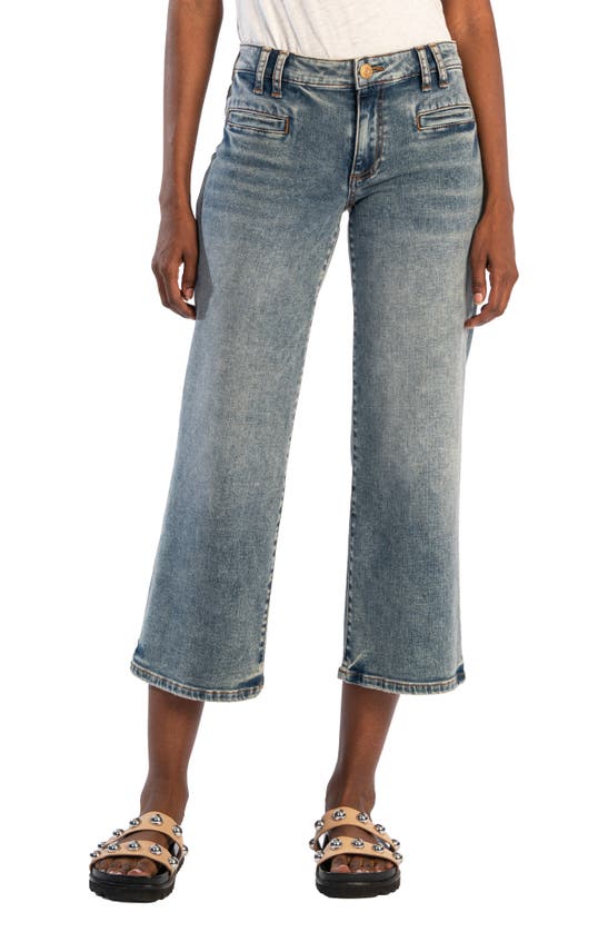 Kut From The Kloth Welt Pocket Mid Rise Ankle Wide Leg Jeans In Relative