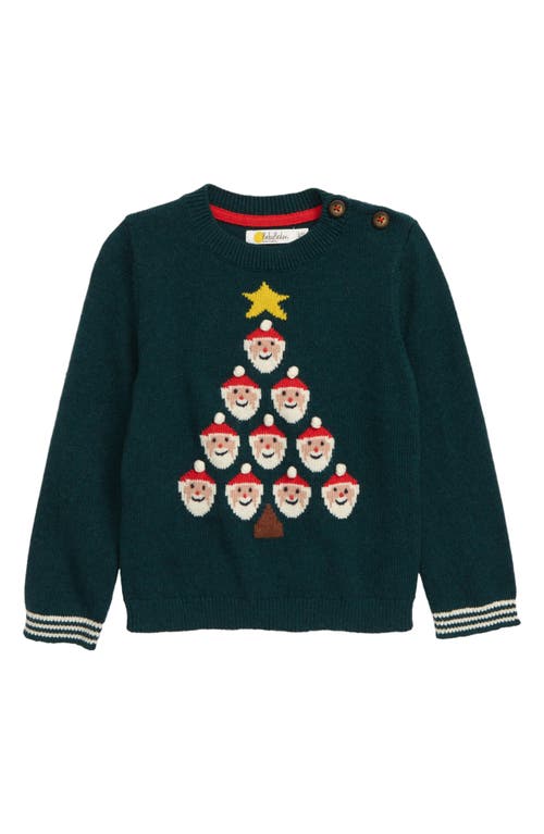 Mini Boden Christmas Sweater Baby) in Linden Green/Santa