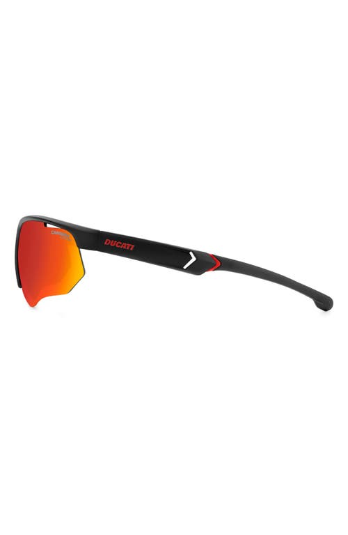 Carrera Eyewear X Ducati 69mm Carduc Rectangle Sunglasses In Matte Black/red